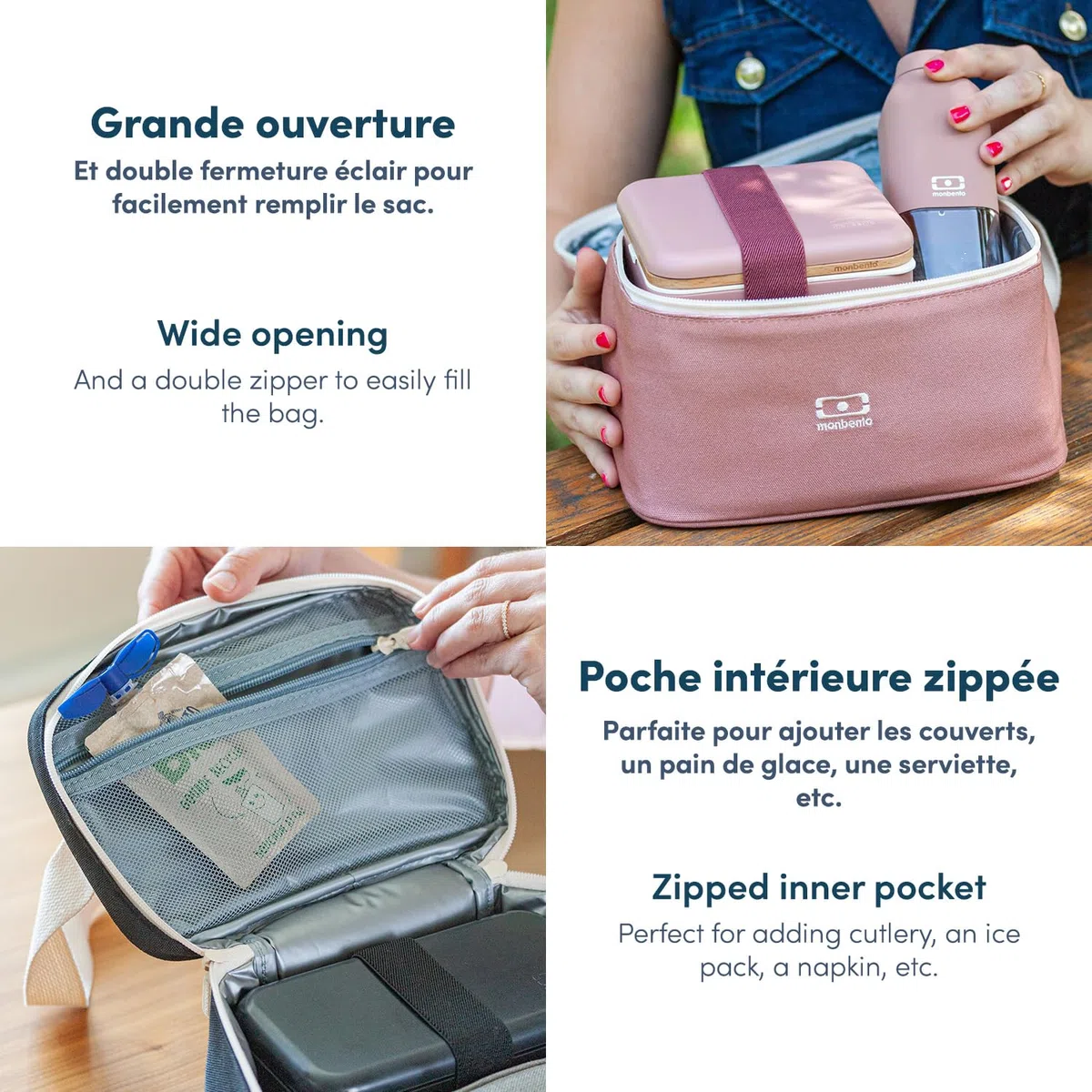 MONBENTO - Borsa Termica 5 L Arctic nero Onyx - Lunch Bag per Trasportare Portapranzo, Borraccia e Accessori per il Pranzo – Borsa Frigo con Tracolla Rimovibile – Ideale per Ufficio/Picnic