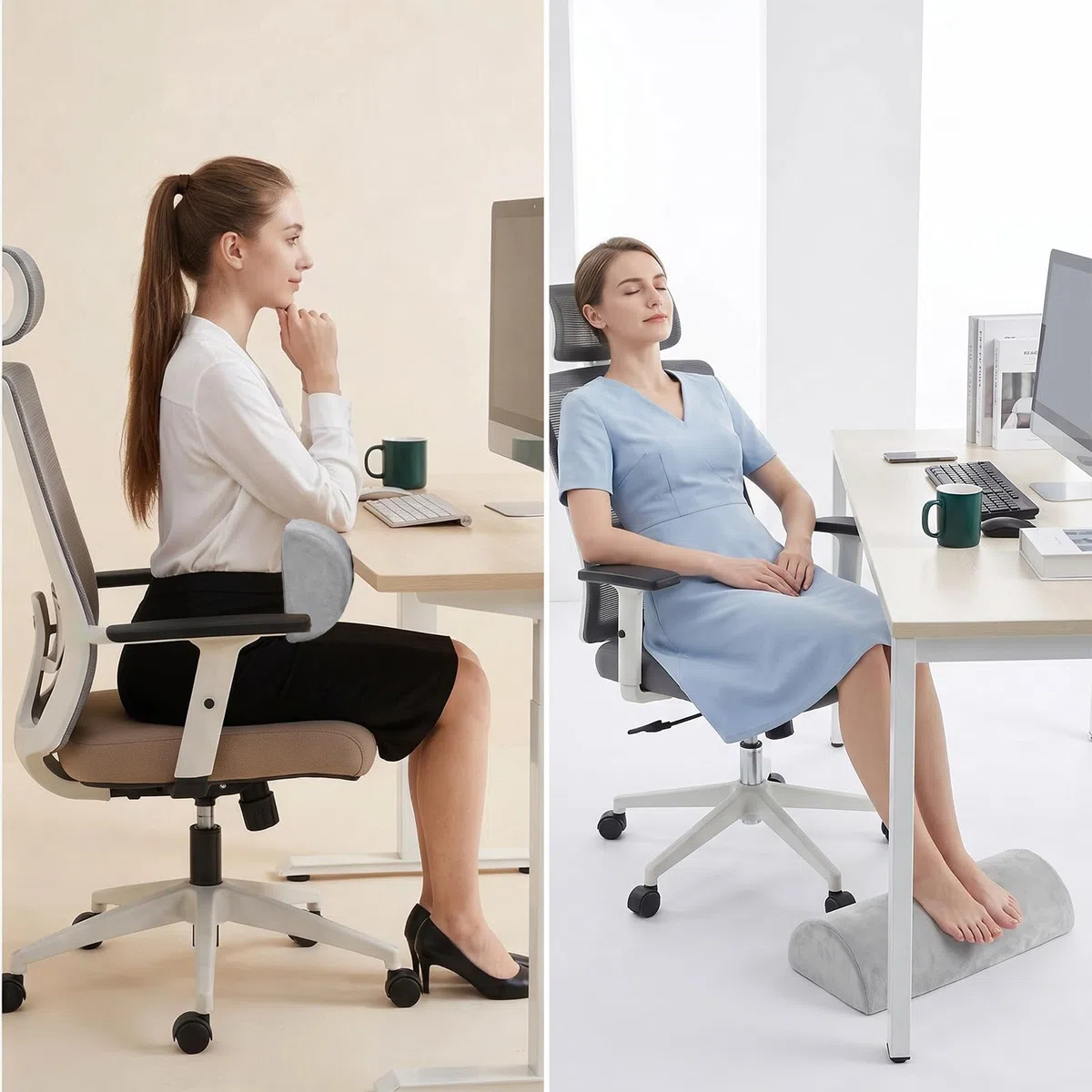 Cuscino per Gambe, Cuscino Gambe per Dormire, Cuscino Ginocchia per Dormire Cuscino Alza Gambe Cuscino per Ginocchia Dormo Cuscino in Memory Foam a Mezza Luna