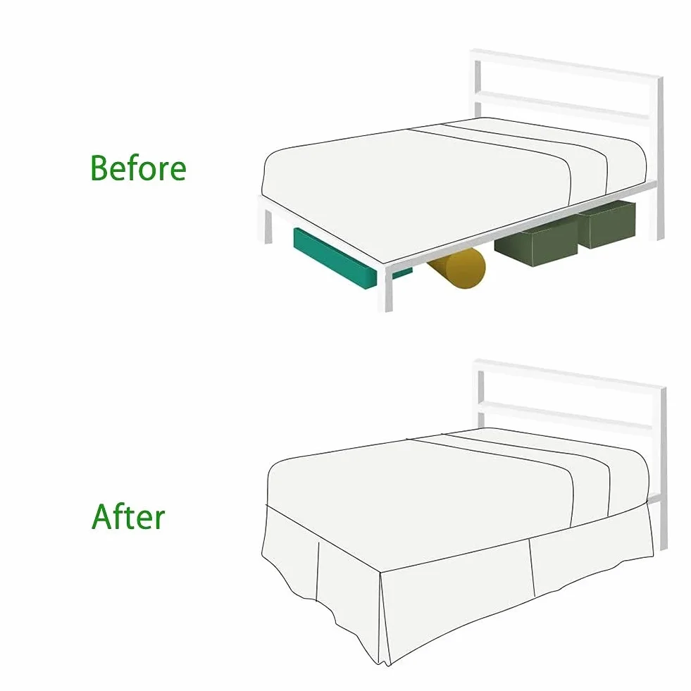 WWQQ Bed Gonne E Mantovane Gonna da Letto Matrimoniale/Singolo/King Size Letto 90/120/140/150/180CM Super Soft Resistente alla Sbiadita, Protezione del Letto per Casa, Hotel