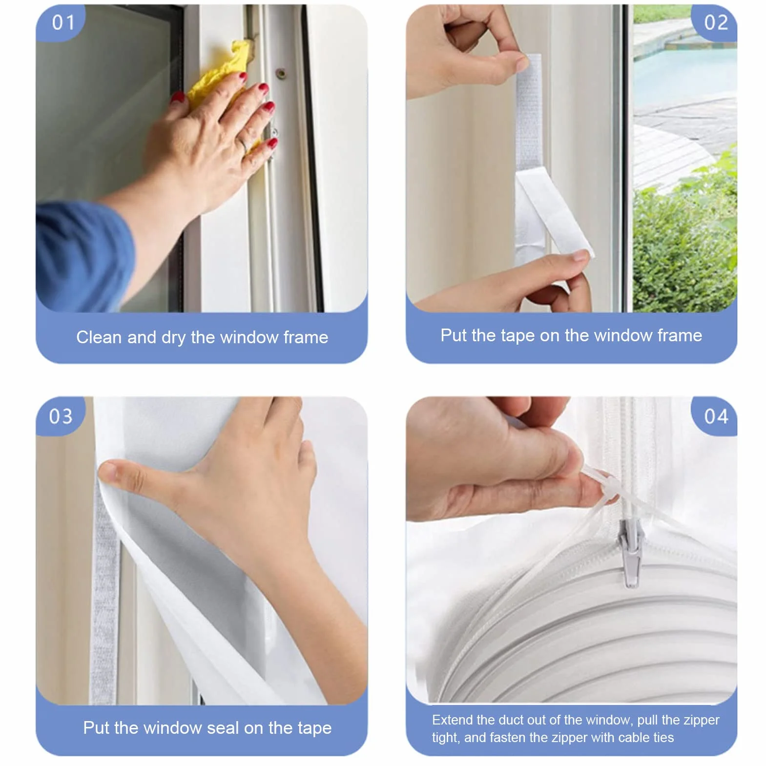 Kit Guarnizioni Universali per Vetri per Condizionatore, Tessuto Sigillante per Finestre 9,8/13,1 Piedi Kit Guarnizioni per Finestre Ac con Cerniera e Chiusura Adesiva, per(4 Meter / 13.1ft)