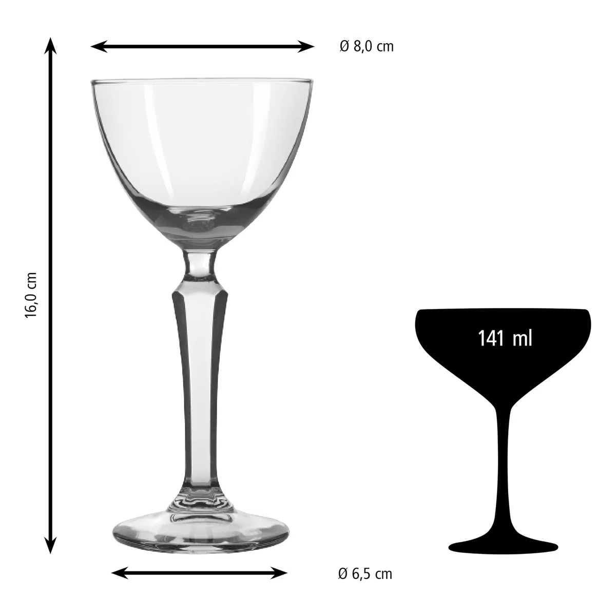 LIBBEY 70290 Bicchiere, Nick and Nora "SPEAKEASY", 141 ml, set da 12