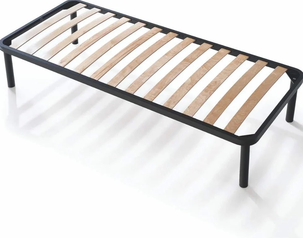 EVERGREENWEB Rete Letto Singolo 80x190 a Doghe in Legno + Kit 2 Doghe GRATIS con 4 Piedi Smontabili ORTOPEDICA Struttura portante in Ferro Rinforzata, Base Singola da Incasso per Letti e Materassi