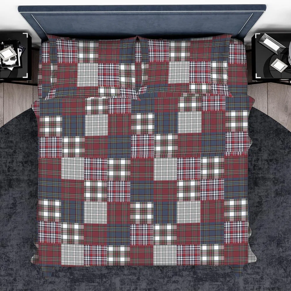 INTRECCI Set Lenzuola Singolo in Cotone, Stampa Alta Qualità, Lenzuolo Sotto + Lenzuolo Sopra + 1 Federe, Lenzuola Natalizie, per Pelli Sensibili, non Stringe in Lavatrice. Fantasia: Tartan