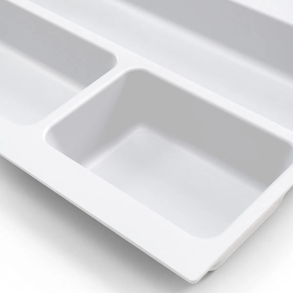 Emuca - Portaposate per cassetto da cucina Vertex/Concept 500, modulo 700 mm, Spalle 16mm, Plastica, bianco
