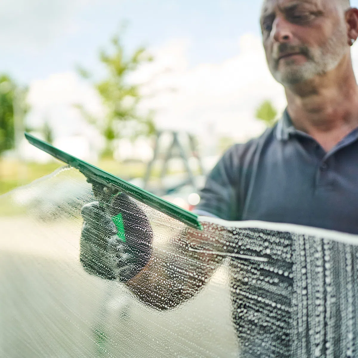Spatola Unger ErgoTec (larghezza 35 cm, con guida a S e gomma verde, per la pulizia dei vetri senza striature) ES35G