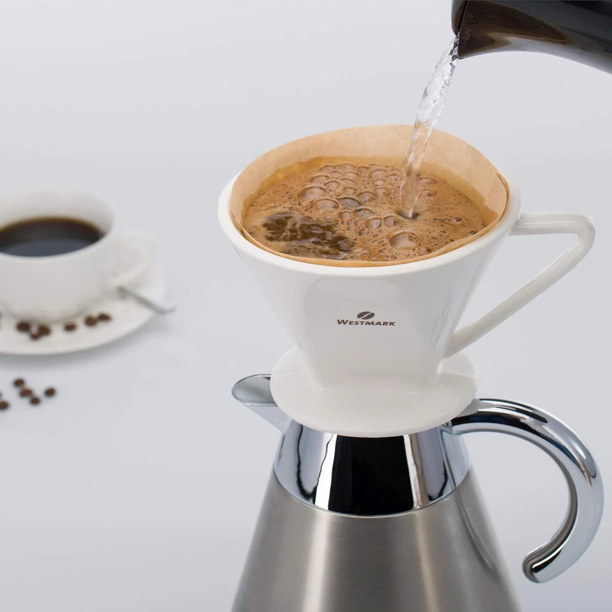 Westmark Filtro per caffè/Reggi-filtro in porcellana, Dimensioni filtro 4, Per max 4 tazze di caffè, Brasilia, Porcellana, 24482260