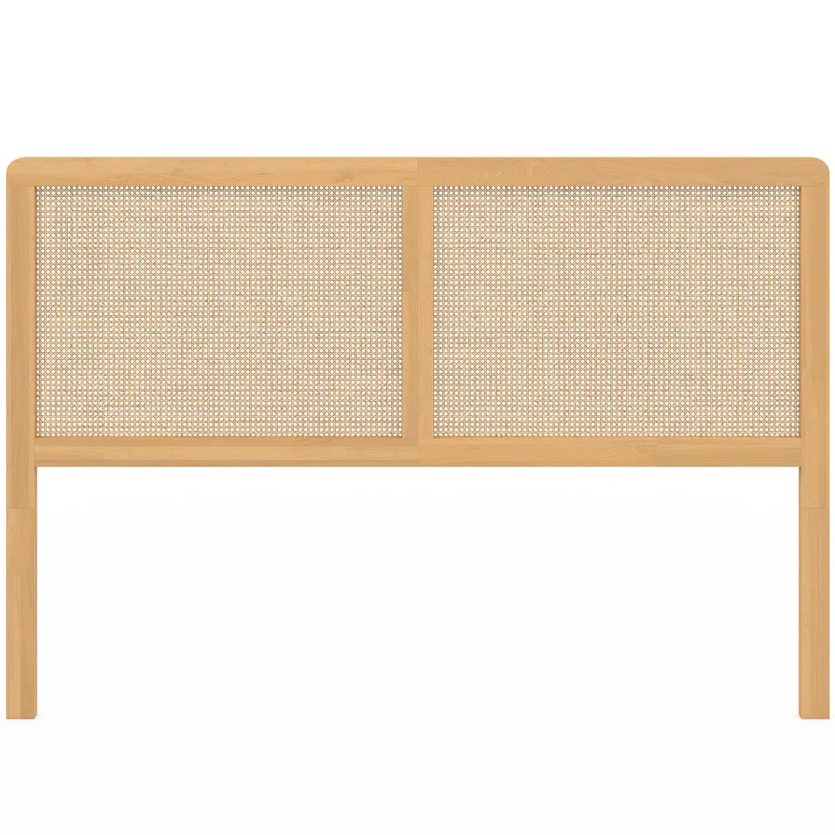 IDMarket - Testiera 160 cm canna e legno EDHEN