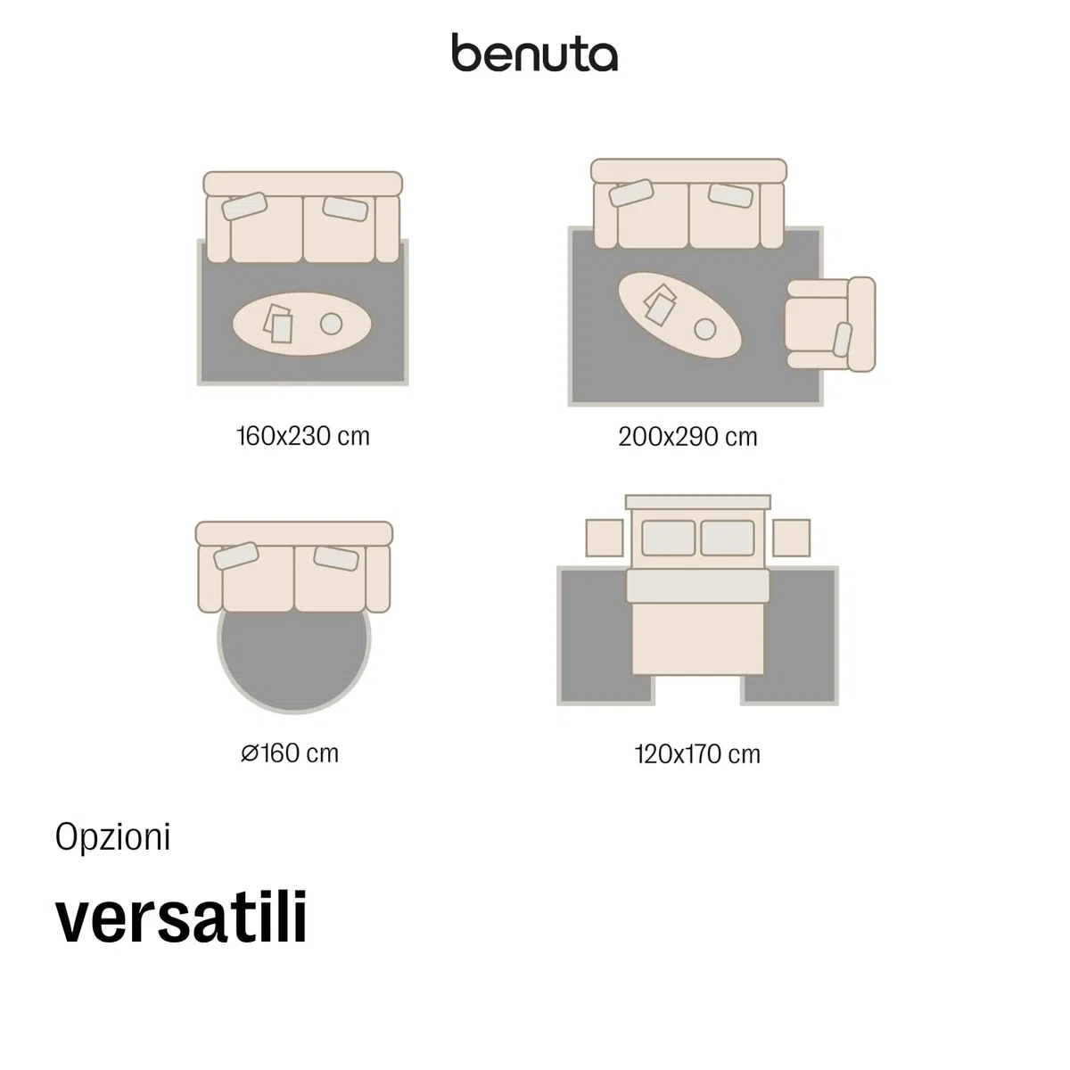 benuta Basic Tappeto salotto Furry - Turchese Rotondo 160 cm - Soffice salotto - Retro antiscivolo - Lavabile - Compatibile con riscaldamento pavimento