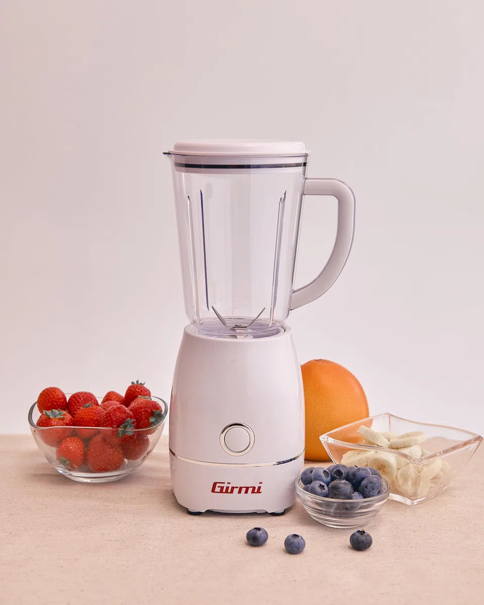Girmi FR07 Frullatore, 300W, 600 cc, 4 Lame Inox, Funzionamento PULSE, Bicchiere Graduato, Dispositivo di Sicurezza, Piedini antiscivolo