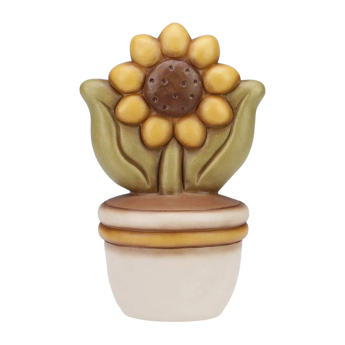 THUN - Vasetto Soprammobile con Girasole - Living, Arredare la casa - Idea Regalo - Ceramica - h 25 cm - Formato Grande