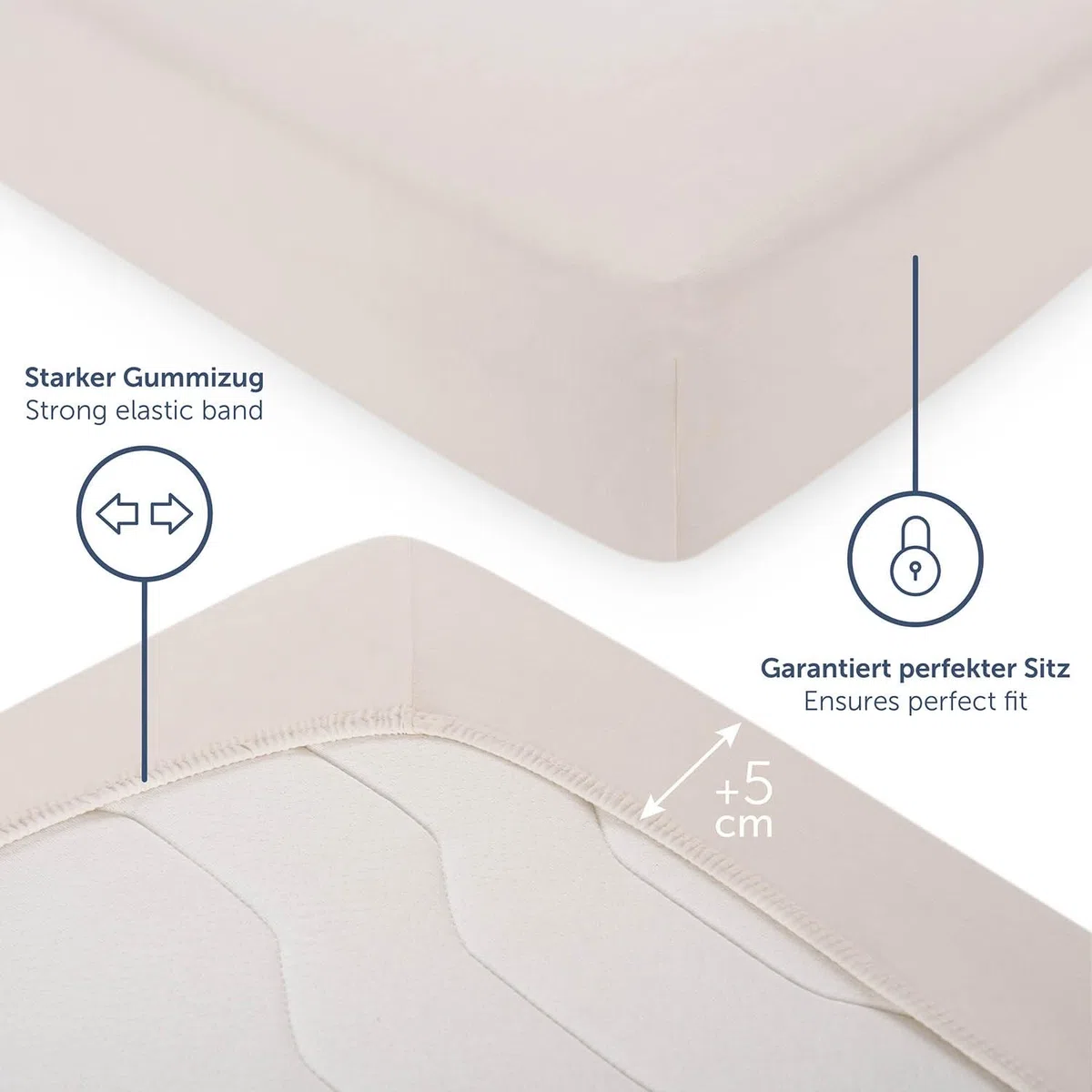 Blumtal Lenzuolo con Angoli una piazza e mezza 140x200 in Cotone 150g/m² - Lenzuola letto una piazza e mezza con Angoli - Lenzuolo Sotto con Angoli - Lenzuolo Angoli - altezza materasso 25 cm - avorio