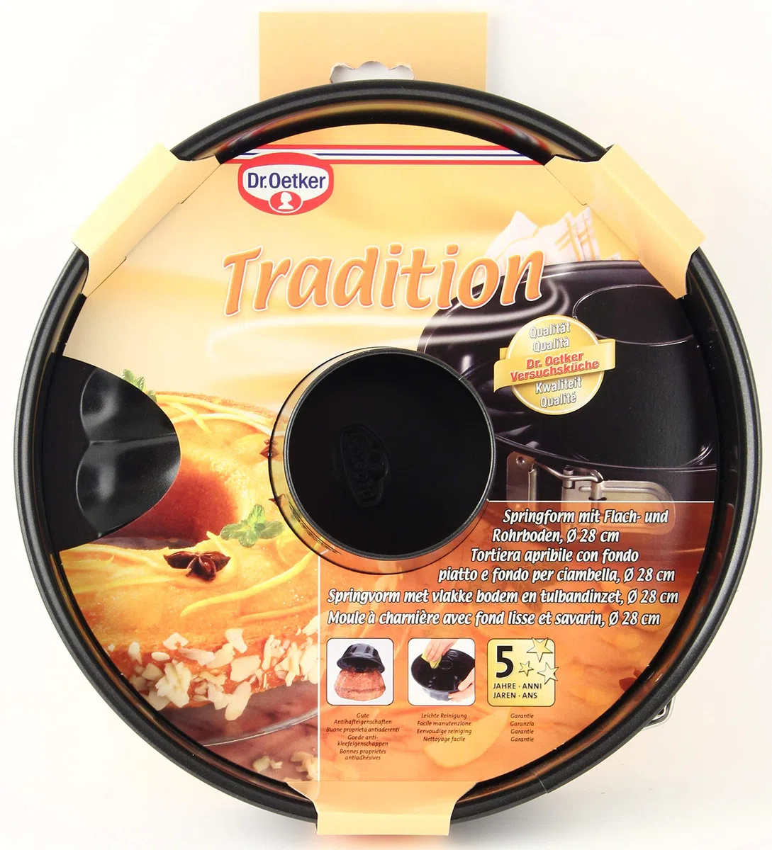 Dr. Oetker Tradition Tortiera Apribile 2 Fondi, Alluminio, Nero, 28 Cm