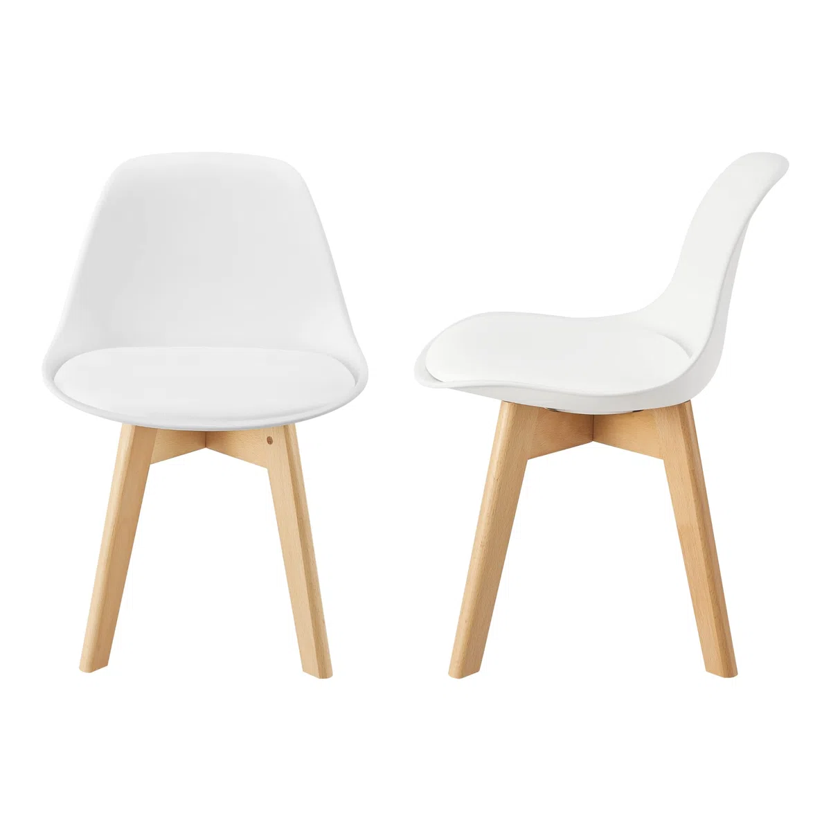 [en.casa] Set di 2 Sedie per Cameretta 2 Sedie per Bambini Altezza Seduta Imbottita 32 cm Mobili a Misura di Bimbi Sgabelli - Bianco