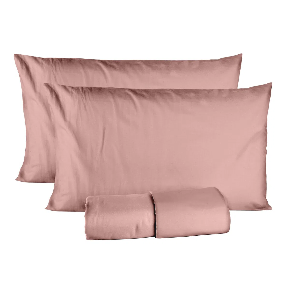 Ruggeri - Completo Letto - 100% Morbida Microfibra di Alta Qualità | 2 Federe + 1 Lenzuolo con Angoli + 1 Lenzuolo Sopra - Collezione Shiny Day (Rosa)