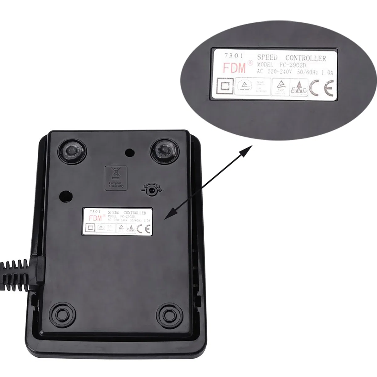 Pedale di Controllo Piedi, Pedale di Controllo del Piede Spina EU 200-240V Pedale della Macchina da Cucire, Pedale di Controllo della Macchina da Cucire Parti per Singer (EU Plug)