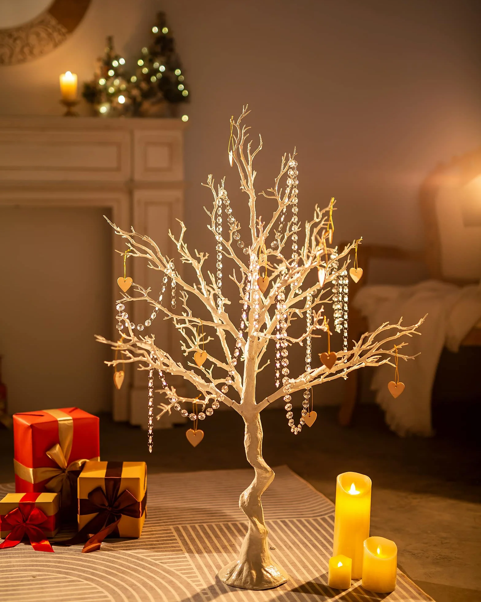 Sziqiqi 105cm Bianco Albero per Matrimonio Centrotavola Albero di Pasqua da Decorare Grande Albero Decorativo Interni All'Aperto Natale Display Albero dei Desideri per Esposizione Eventi Compleanno