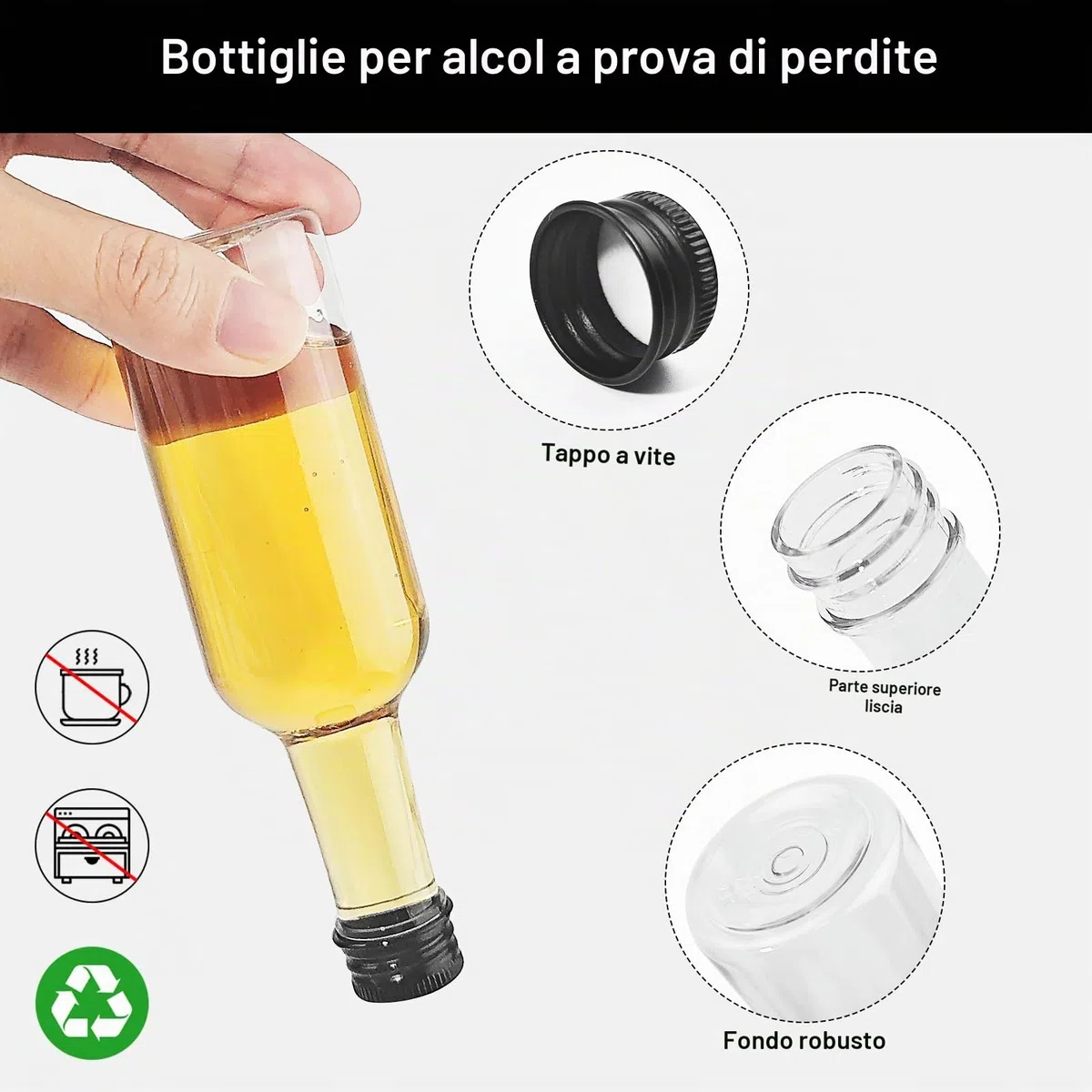28 Pezzi Mini Bottiglie Alcolici di Plastica, 100ml Bottiglie di Liquore, Riutilizzabili Mini Bottiglie Liquori con Imbuto, Penna bianca, Cartellini per Matrimoni Feste