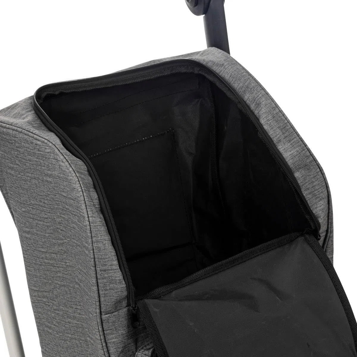 5five - Carrello pieghevole a 4 ruote, grigio, 46L - Maniglia regolabile - Tasche con cerniera - Scomparto per alimenti freschi - Leggero - Shopping e mercato - Attività all'aperto