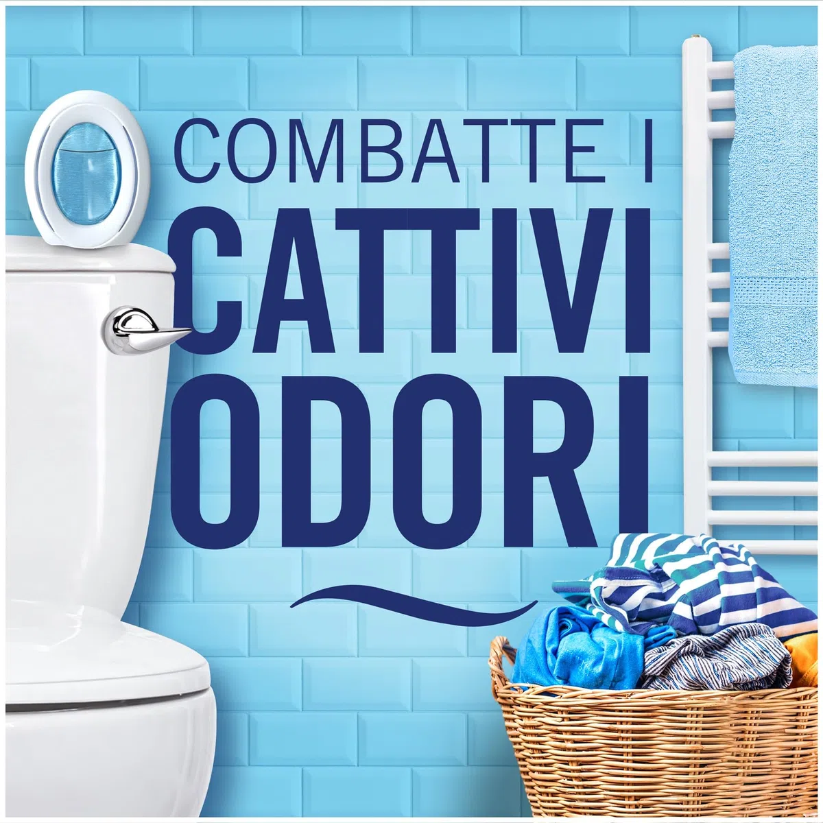 Ambi Pur Bagno Profumatore per Ambienti ad Azione Continua, 8 pezzi, Fragranza Lavanda, Eliminazione e Prevenzione degli Odori, fino a 50 giorni di Profumo