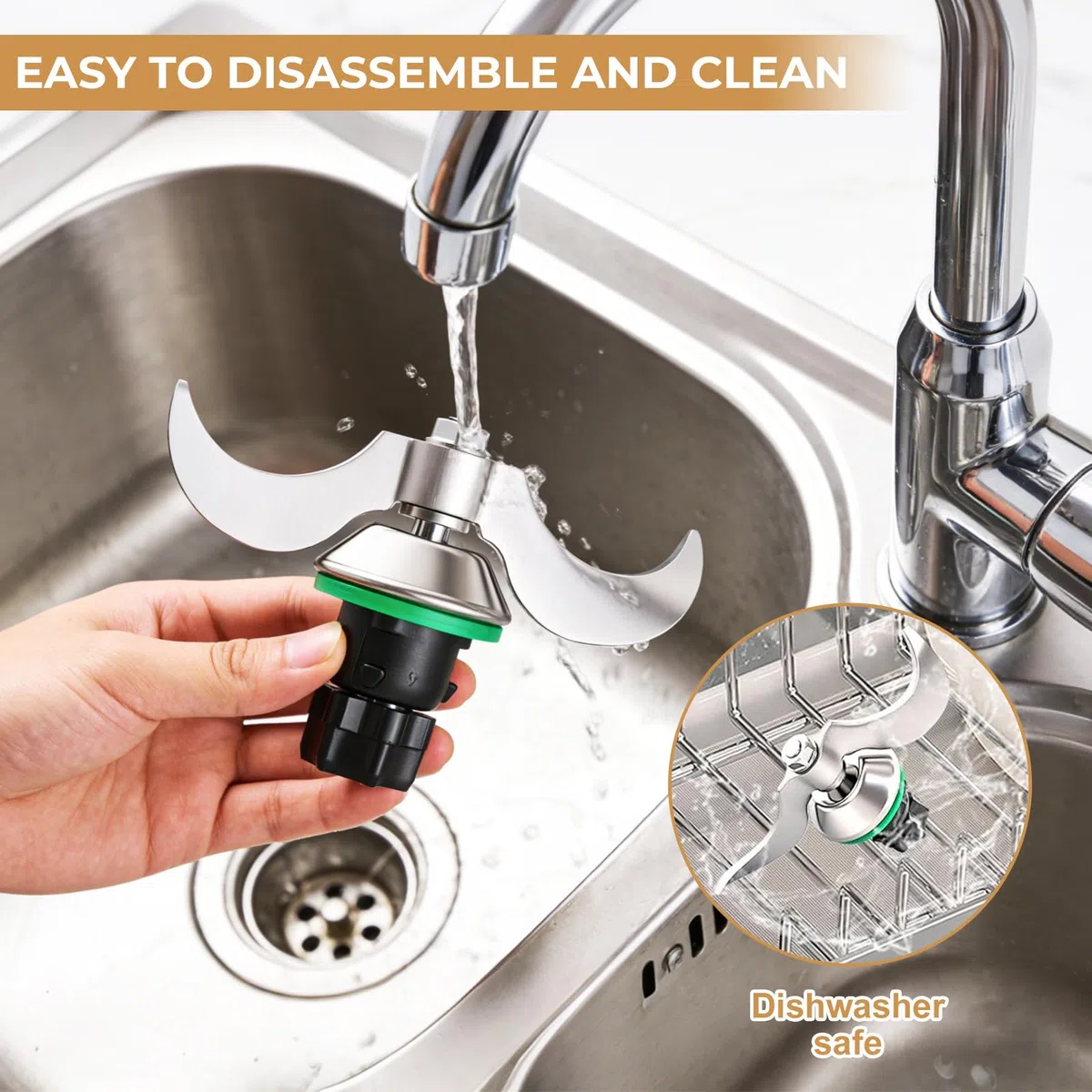 Coltello per Impastare per Bimby TM5 TM6 TM7, Lama Impastatrice per Vorwerk Thermomix TM7, Coltelli Lame in Acciaio Inox con Spazzola, Accessorio per Robot da Cucina per Pulizia
