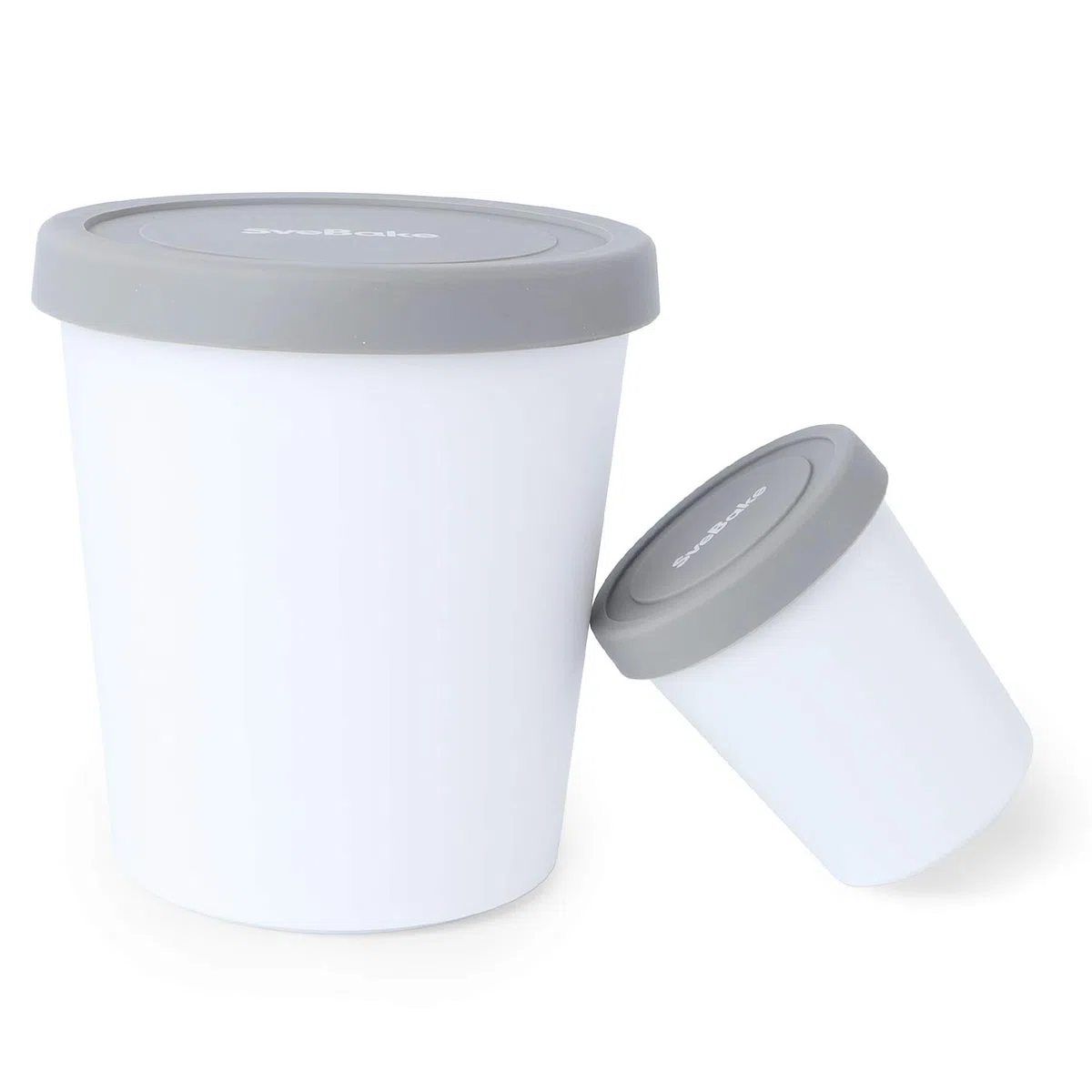 SveBake Vaschetta per Gelato con Coperchi in Silicone, 6 Pezzi Contenitori Gelato Freezer, Recipienti da 180 ml Rotondi Riusabili per la Conservazione di Gelato Fatto in Casa, Sorbetto