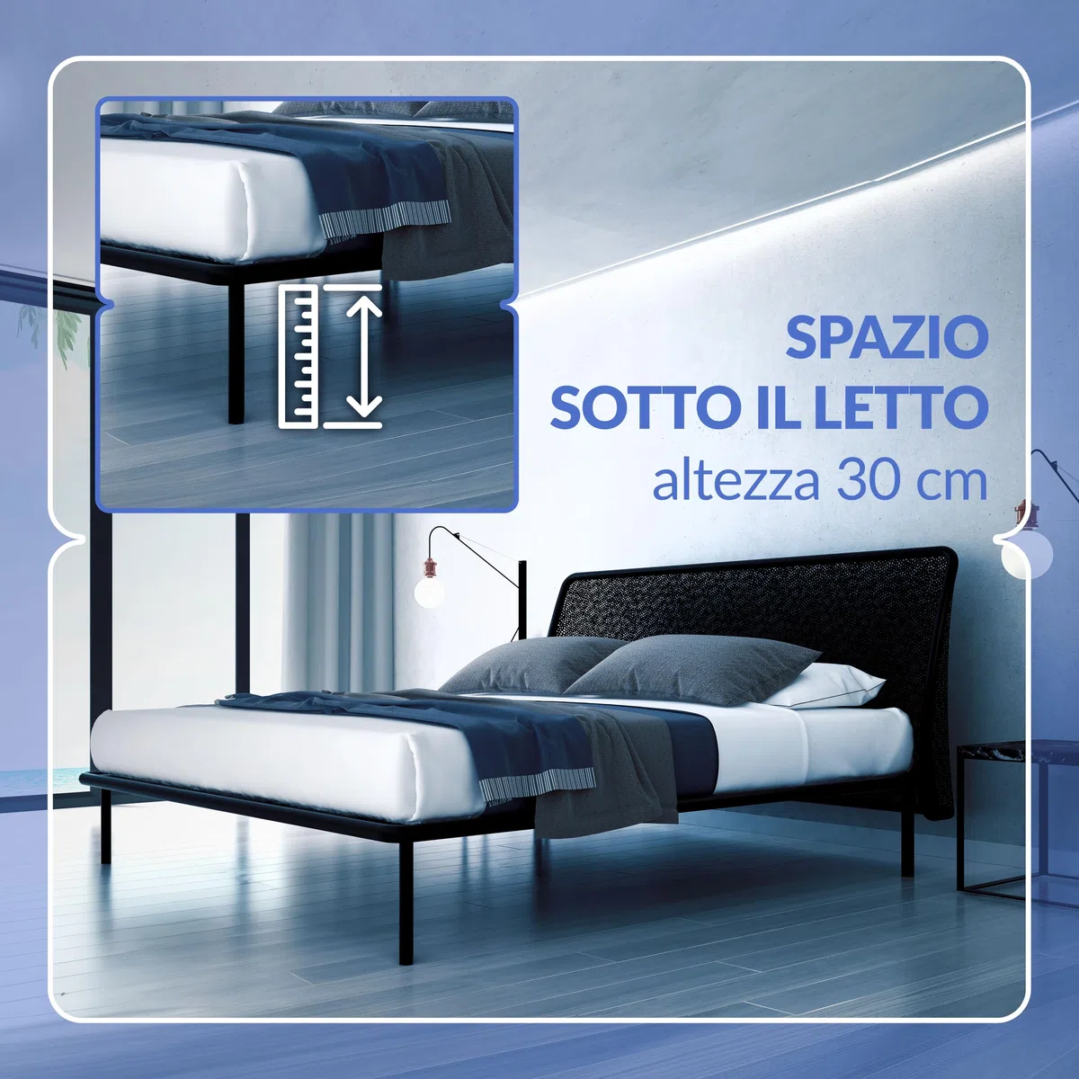 NUVOLA Atena - Rete Letto Singolo 80x190 con Doghe in Legno, Rete Singola Ortopedica con Struttura in Ferro e Piedi Smontabili, Durevole e Robusta - Ideale Per Tutti i Tipi di Materassi, Made in Italy