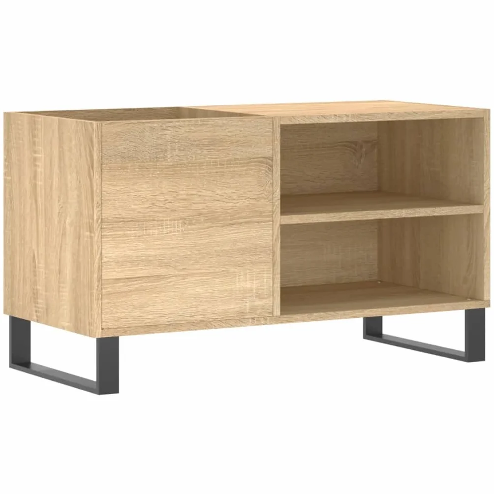 vidaXL Armadio a dischi, supporto giradiscos, credenza da soggiorno moderna in legno di ingegneria Rovere Sonoma