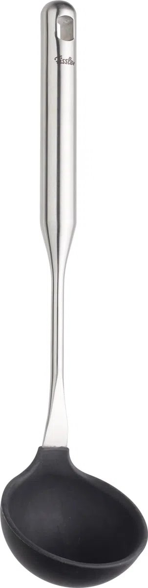Fissler Cazzuola essenziale in silicone con manico in acciaio inox (38 cm) per salsa, mestolo, con occhiello per appenderla, lavabile in lavastoviglie