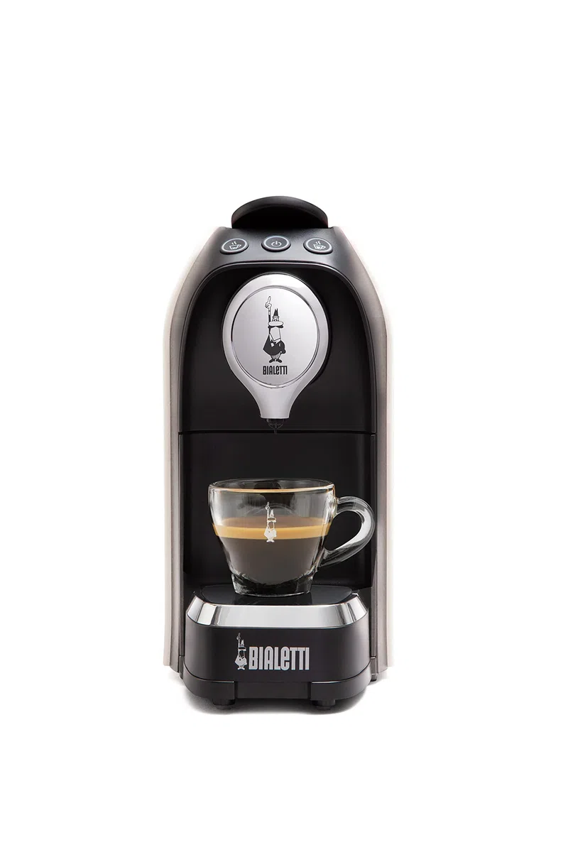 Bialetti Super, Macchina Caffè Espresso, Funziona esclusivamente con Capsule Bialetti, Bianco Latte