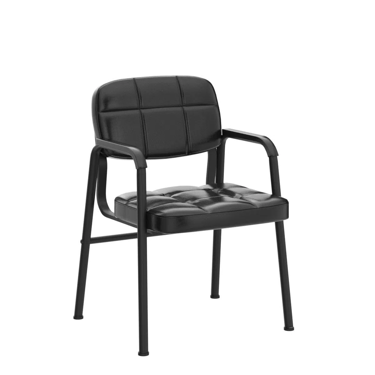 Yaheetech 2 Sedie Ufficio Ospiti Visitatori Senza Ruote per Riunioni Conferenza e Sala d'attesa Ergonomiche in Finta Pelle Portata 135 kg Nere