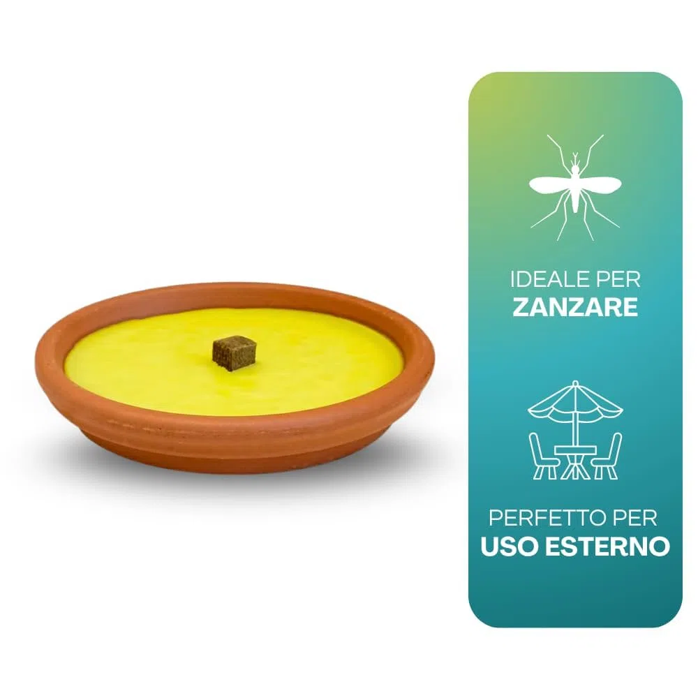 Palucart Candele alla Citronelle in Coccio, Varie Misure e Quantità, Ciotrelle contro zanzare in terracotta (10, Diam. 15cm)