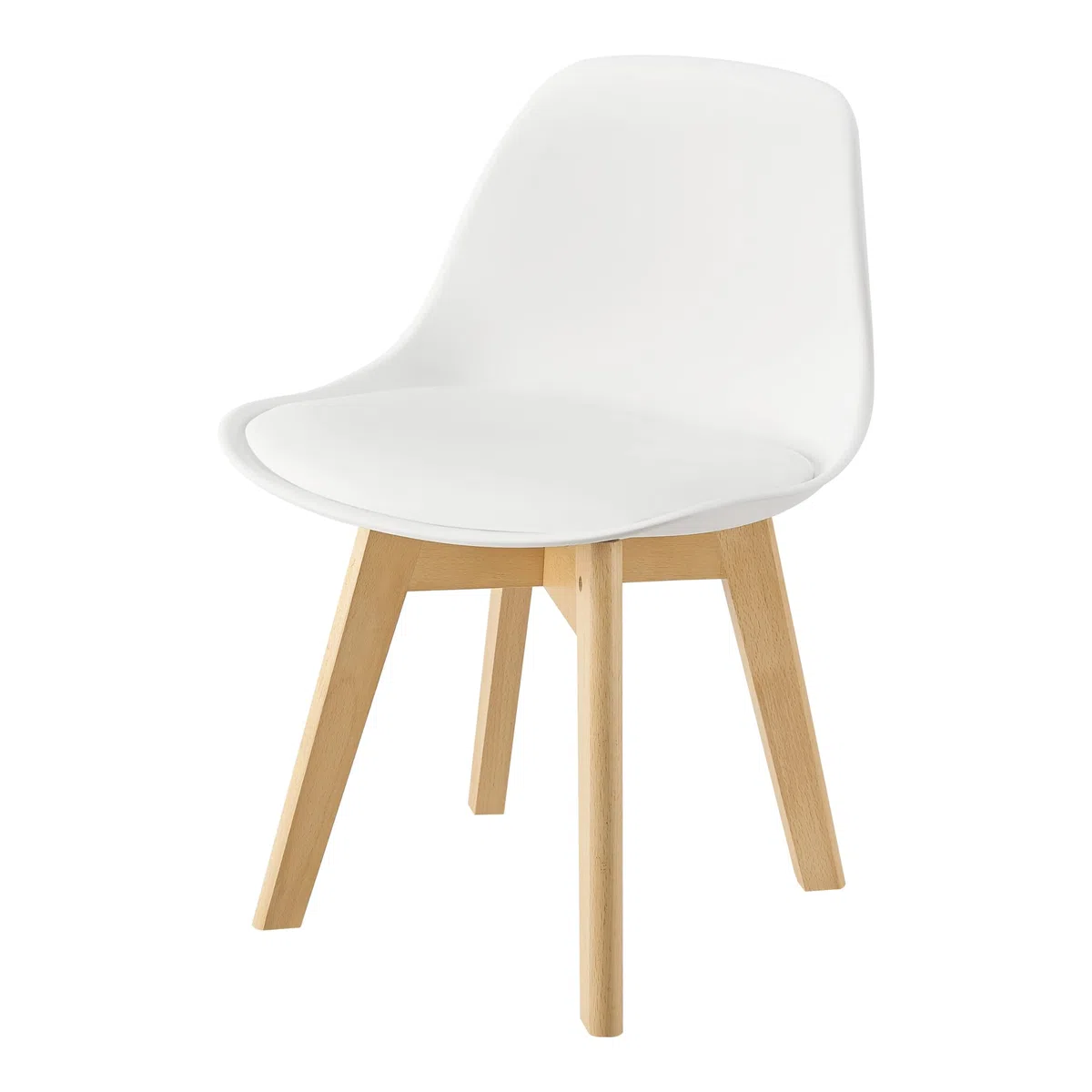 [en.casa] Set di 2 Sedie per Cameretta 2 Sedie per Bambini Altezza Seduta Imbottita 32 cm Mobili a Misura di Bimbi Sgabelli - Bianco