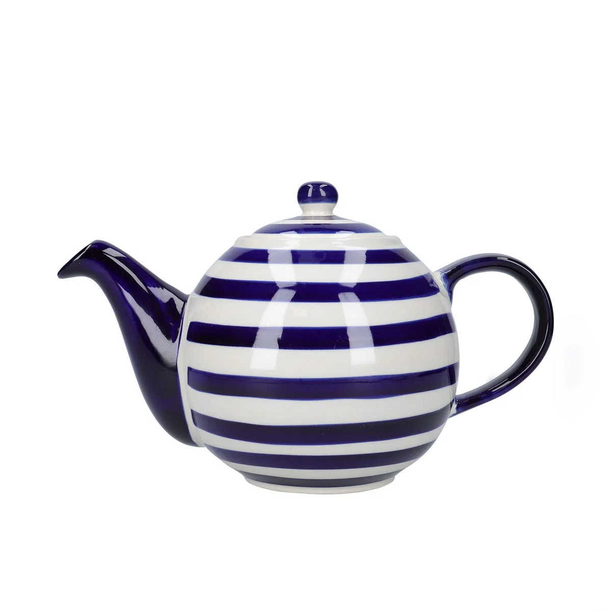 London Pottery Out of the Blue Globe - Teiera con colino, in gres, motivo a righe, 4 tazze (900 ml)
