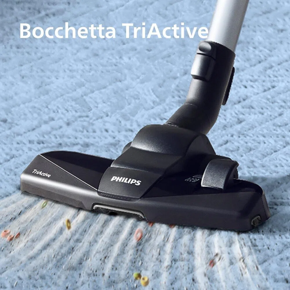 Aspirapolvere senza sacco Philips PowerPro Compact – Leggero, Potenza di Aspirazione 900 W, Bocchetta TriActive Per Pavimenti Duri e Tappeti, Filtro HEPA H13 Antiallergico, PowerCyclone 5 (FC9332/09)