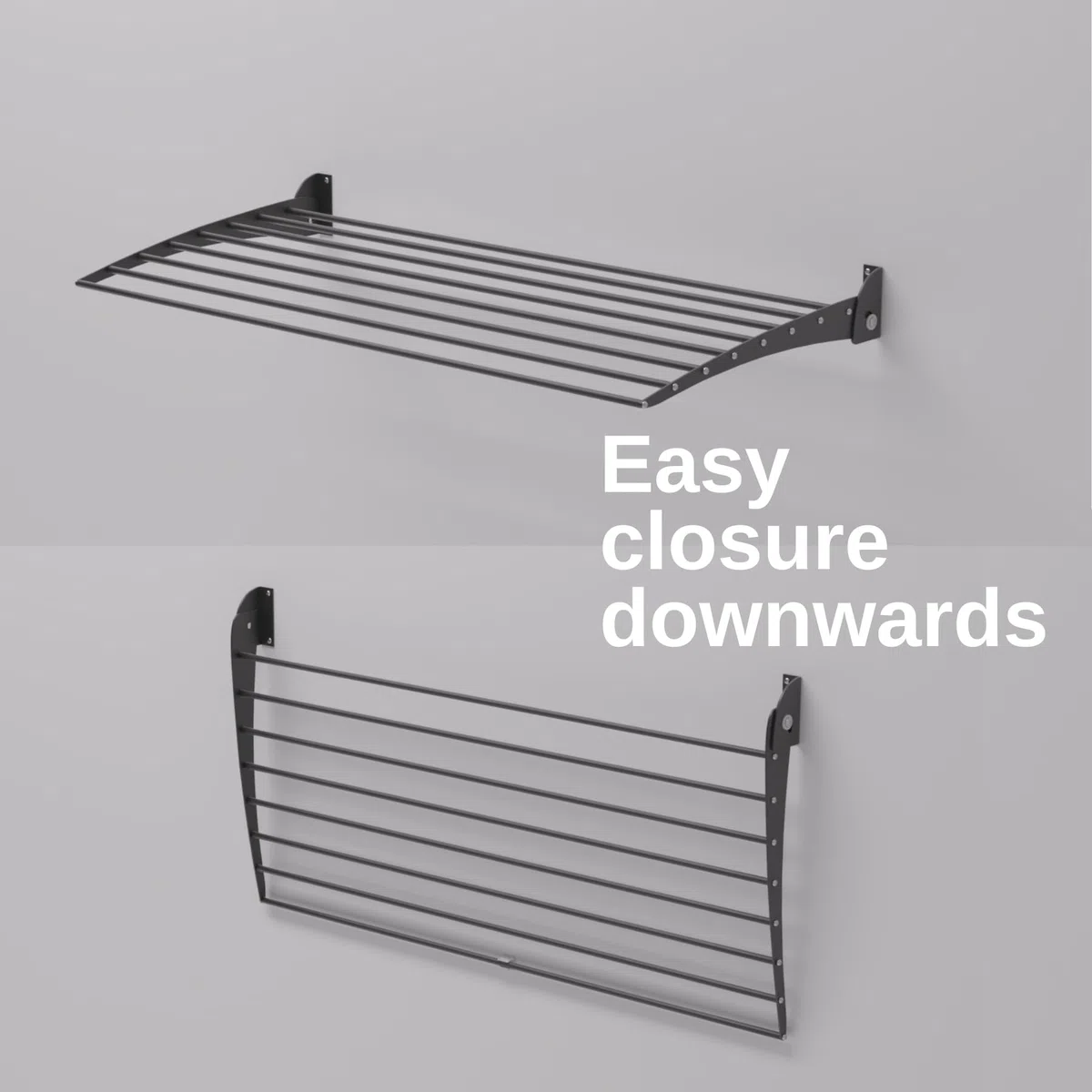 foxydry Fold, Stendibiancheria da parete, Stendino Verticale, Pieghevole da Interno e Esterno in Alluminio e Acciaio 118x50x50 cm (Nero Down, 1x Fold 120)