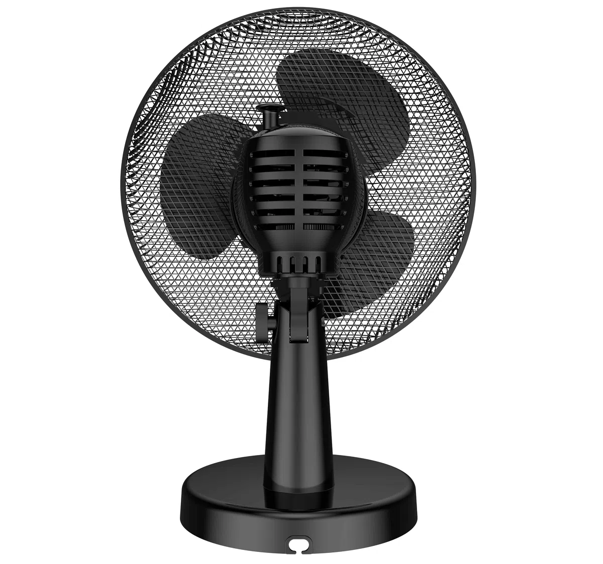 Megashopitalia Ventilatore da Tavolo 45 Watt Metallo ABS 3 Pale 3 Velocità Diametro 40 cm Oscillante (Nero)
