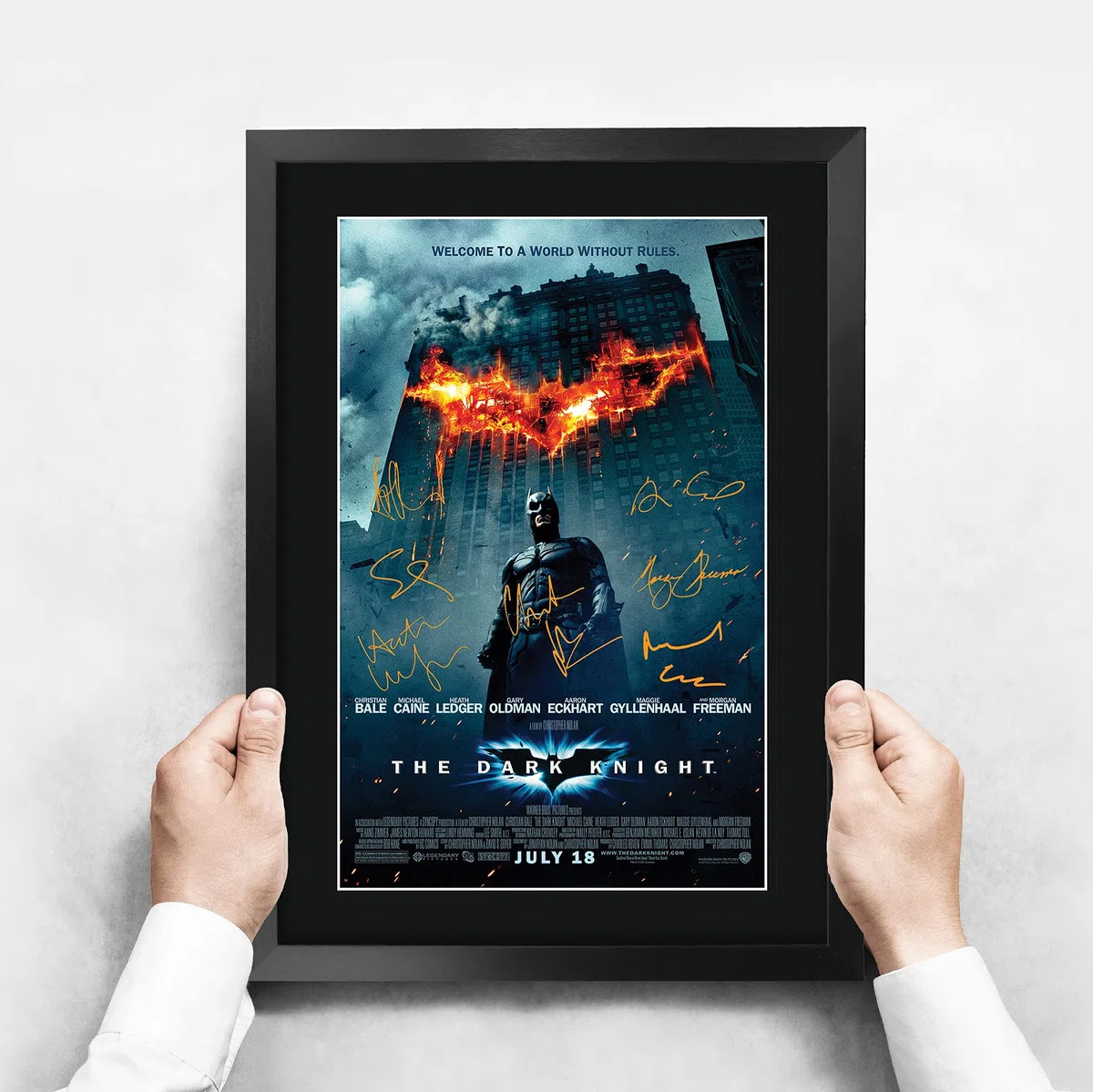 HWC Trading The Dark Knight Batman A3 Incorniciato Firmato Regalo Visualizzazione Delle Foto Print Immagine Autografo Stampato Per Gli Appassionati Di Cinema