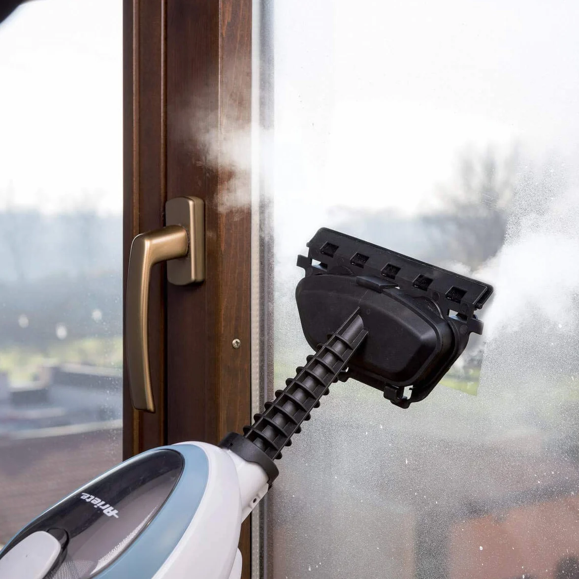 Ariete 4169 Steam Mop Scopa Lavapavimenti a Vapore con Manico Pieghevole, 1500W, Bianco e Azzurro