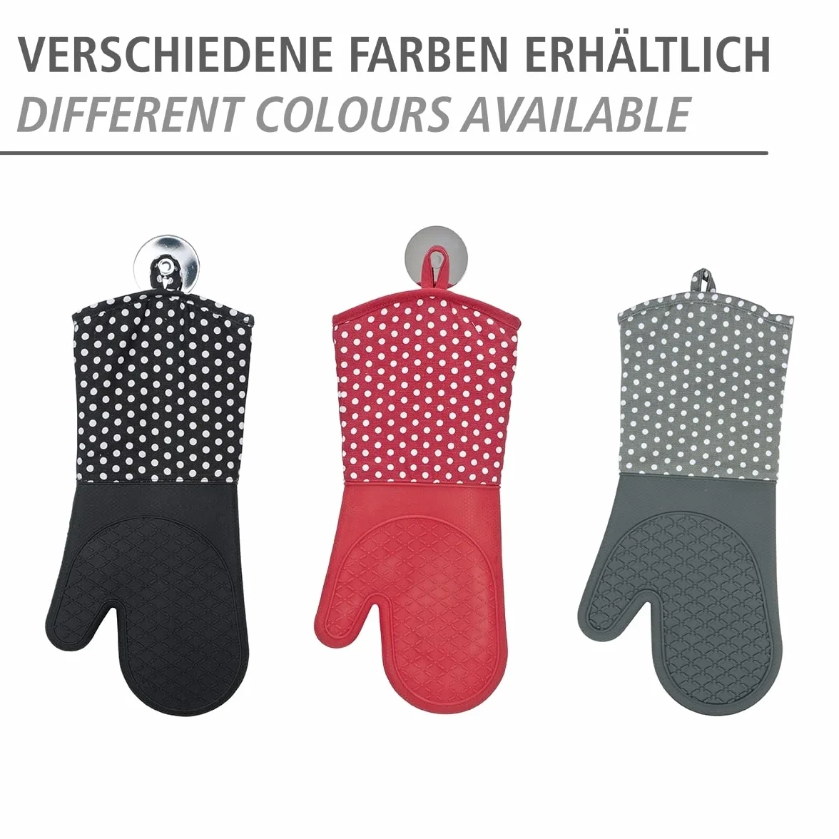 Wenko 2102168100, Confezione 2 guanti in silicone da cucina, colore: Rosso
