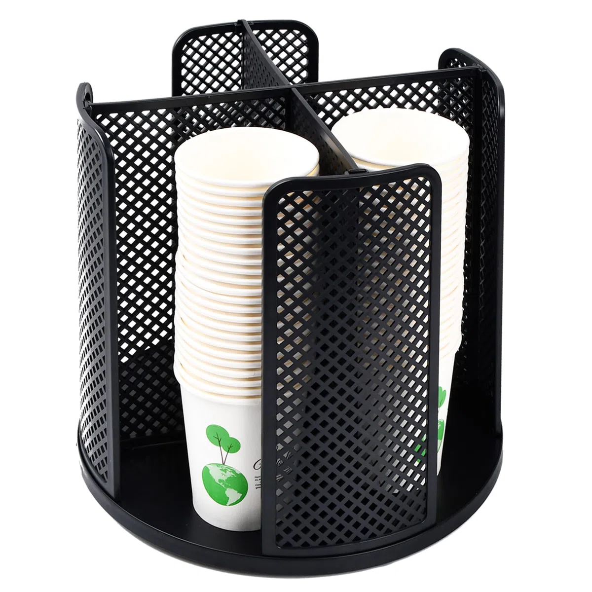 Portabicchieri Girevole a 360 Bicchieri di Carta Organizer per Tazze Portabicchieri Plastica Dispenser Bicchieri di Plastica Porta Bicchierini Caffe per Caffè Negozio Casa Ufficio Buffet