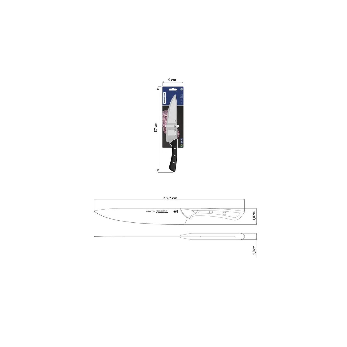 Tramontina Coltello Chef in acciaio inox Solutta 21 cm
