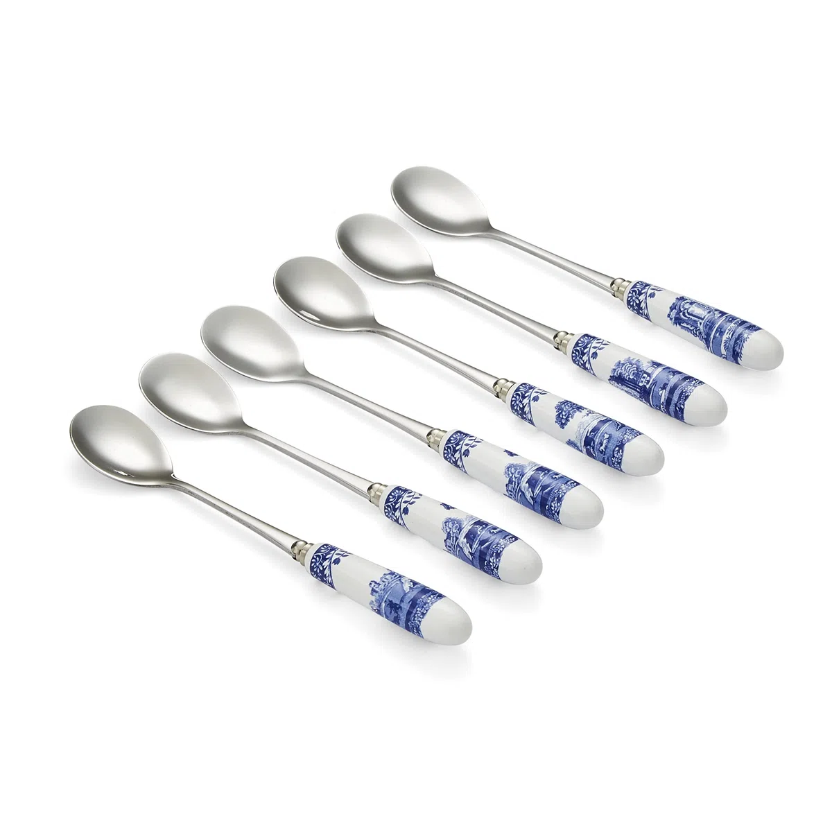 Blue ItalianSpode Set di 6 cucchiaini da tè (terracotta/acciaio inossidabile)