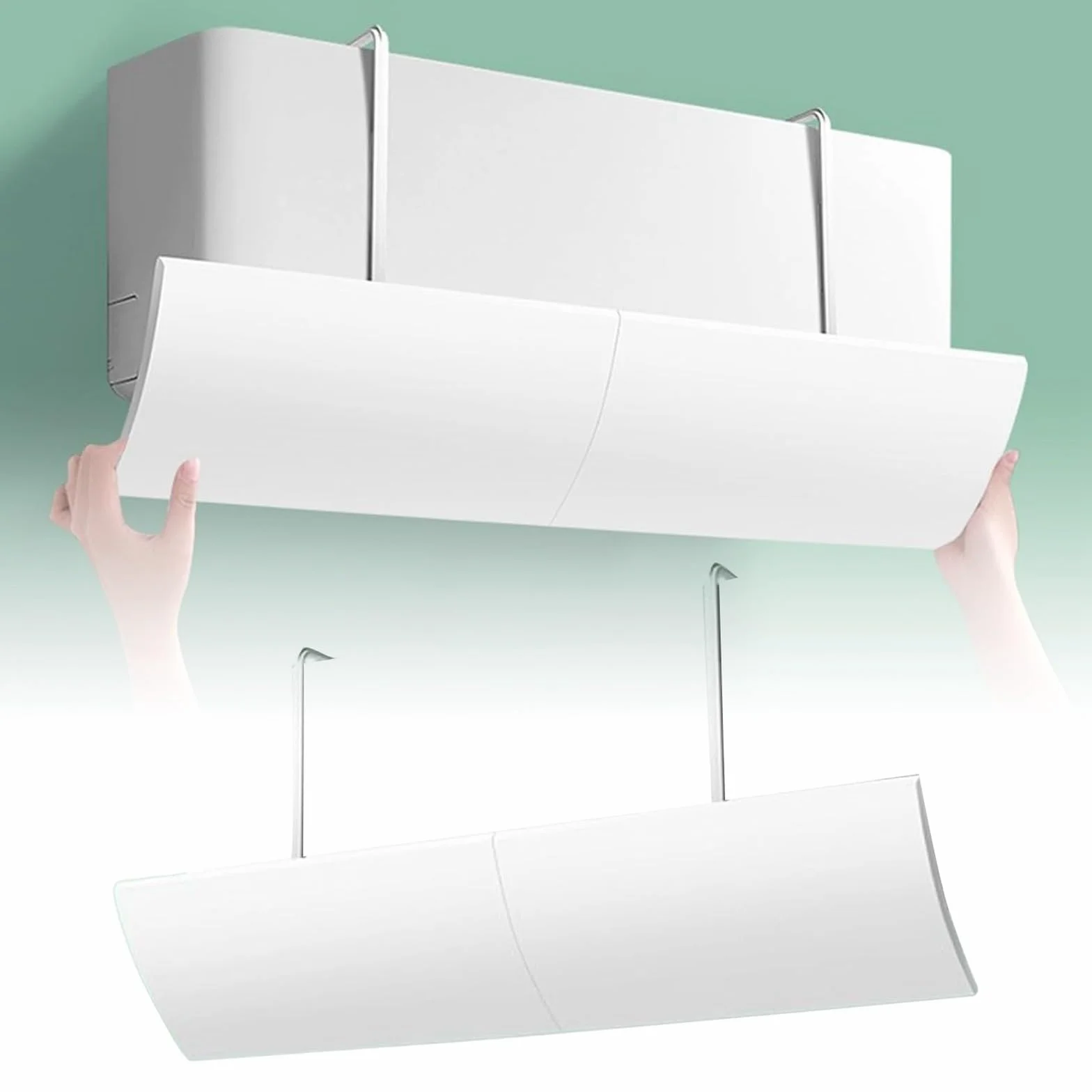 Deflettore Condizionatore Universale Parete Regolabile Parabrezza Aria Fredda Calda Casa Ufficio Anziani Neonati Gravidanza Bianco