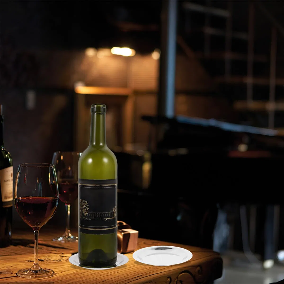 FUOYLOO Sottobottiglie in Acciaio Inossidabile 8 Pezzi Antiscivolo e Protezione Termica per Bottiglie di Vino Design Resistente per Cucina e Sala da Pranzo