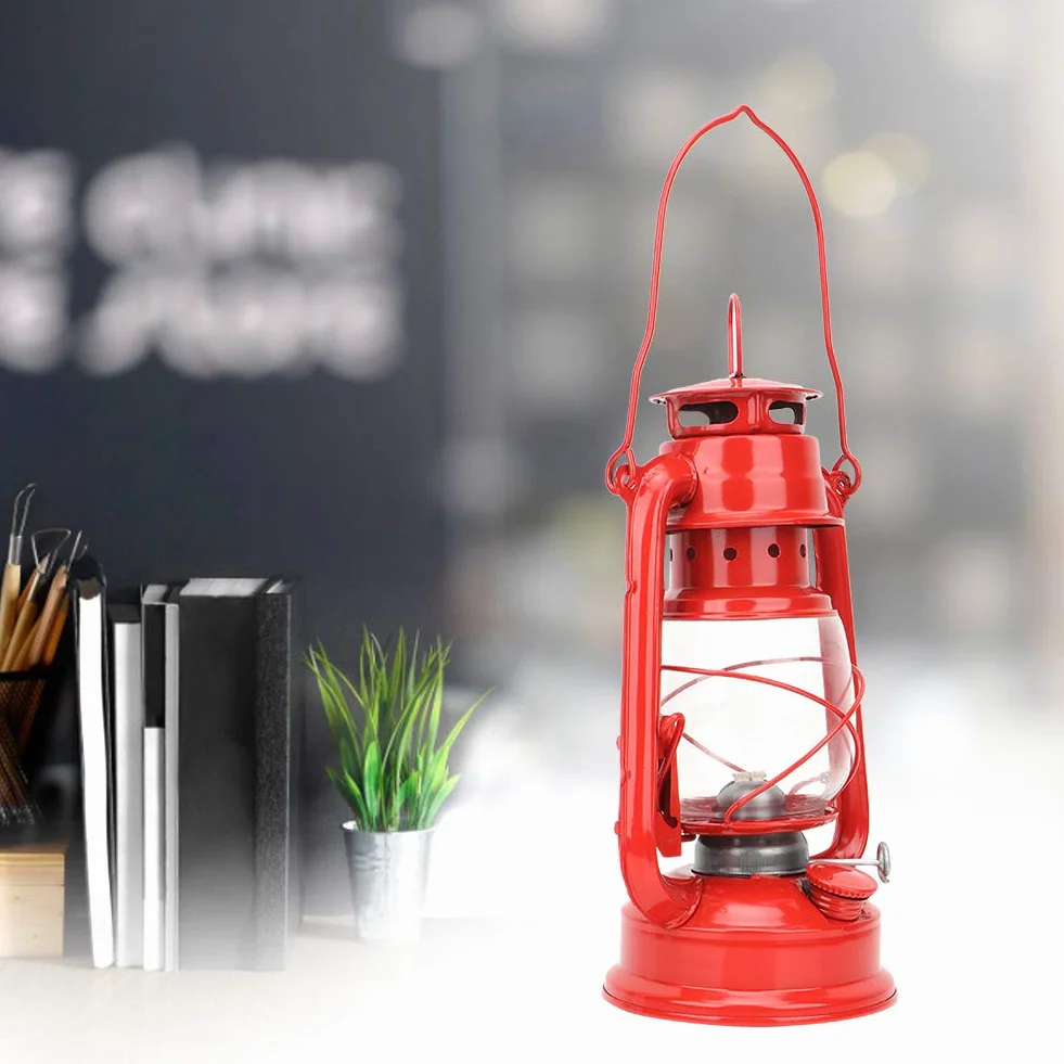 Lanterna a Olio di Cherosene, Lampada a Cherosene Retrò Lampade a Olio Rosso Ferro per Feste Regalo per Interni Ed Esterni, Lampada a Olio a Sospensione