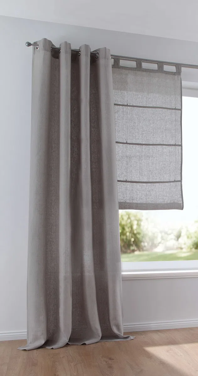 Kutti Tenda a pacchetto Metis passanti 100% puro lino colore crema 100 * 140 cm
