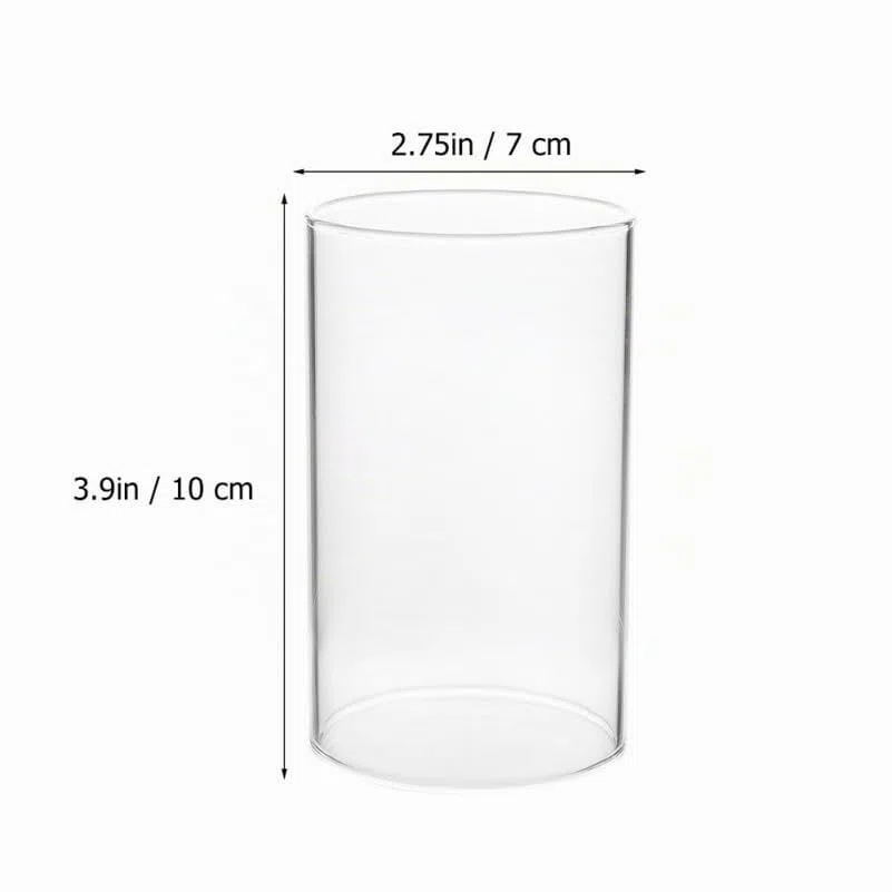 Garneck Cilindro in senza fondo, diametro 7 cm, per interni ed esterni, trasparente, 4 pezzi, 10 x 7 x 7 cm, in, portacandela di ricambio per feste, casa, banchetto, all'aperto