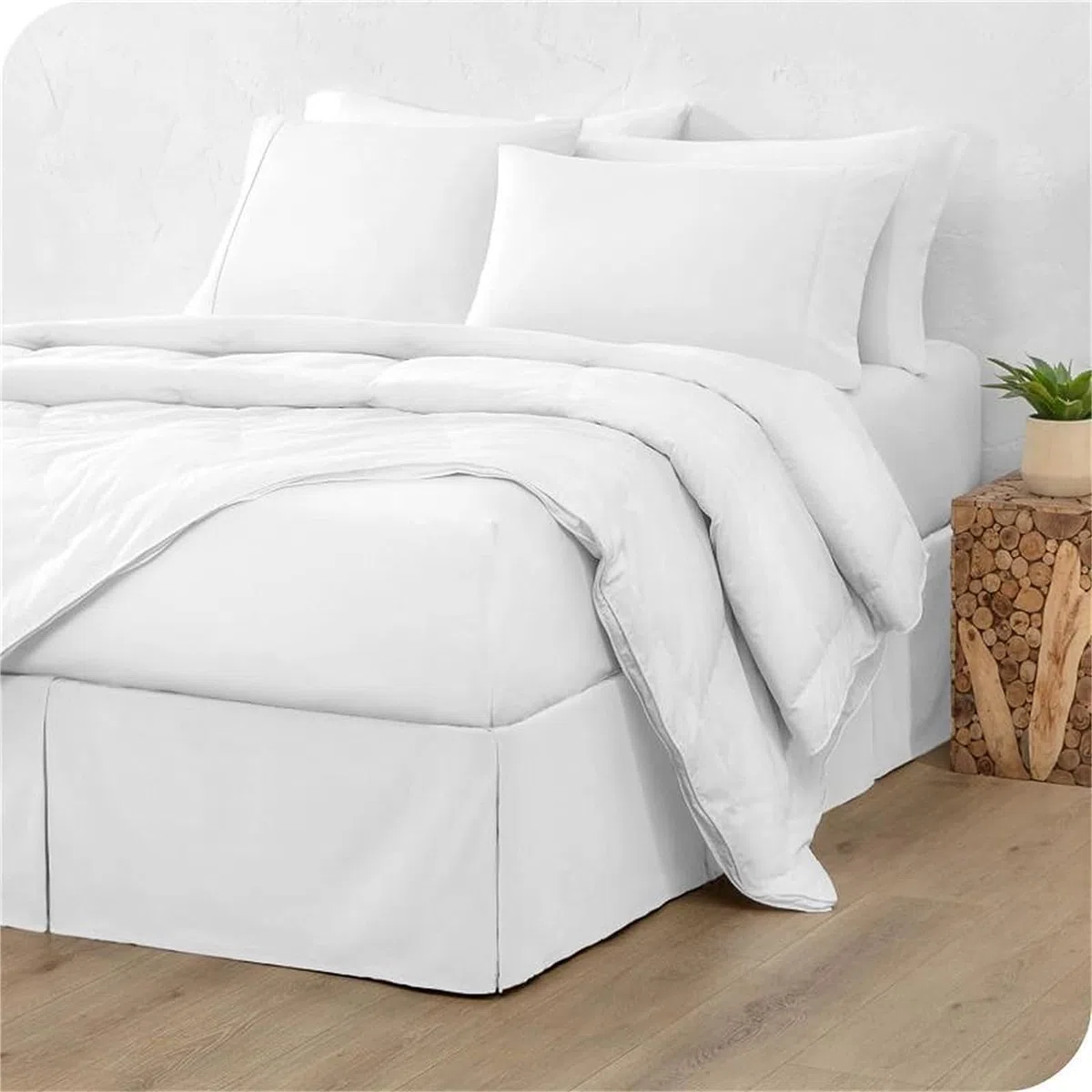 OMIREL Rivestimento per Giroletto Matrimoniale Vestiletto Matrimoniale Coprirete Singolo Gonna da Letto Elastica Plissettata in Poliestere Mantovana Giroletto,Marrone,180 * 200+35cm