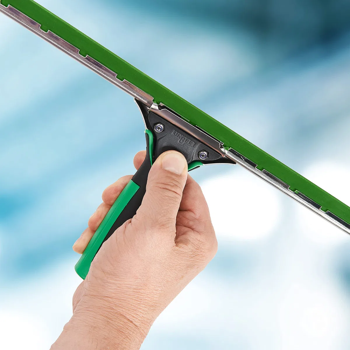 Spatola Unger ErgoTec (larghezza 35 cm, con guida a S e gomma verde, per la pulizia dei vetri senza striature) ES35G