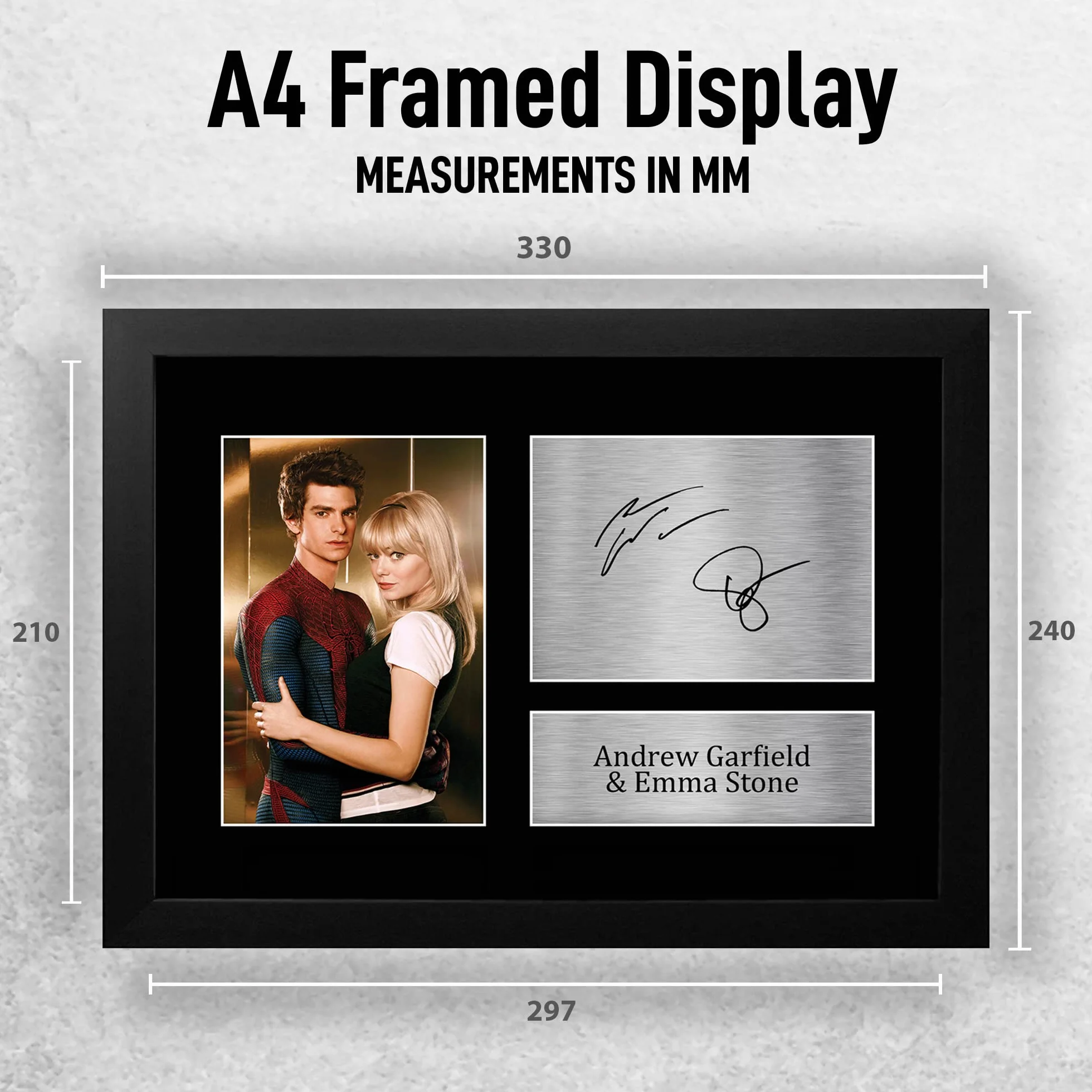 HWC Trading FR A4 Andrew Garfield & Emma Stone Spider-Man Regali Stampati Autografo Firmato Immagine Per Gli Appassionati Di Memorabilia Di Film - A4 Framed